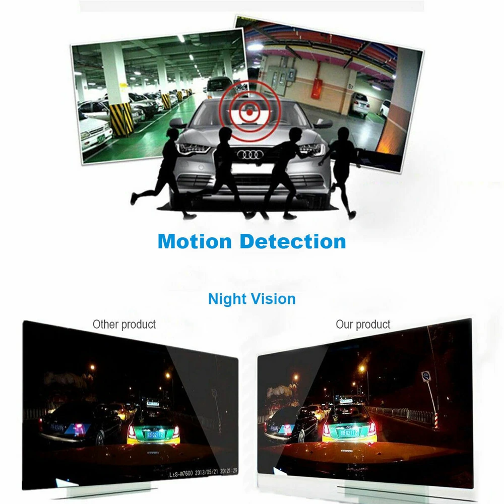 2.7" 1080P Dual Dash Cam with Night Vision & G Sensor