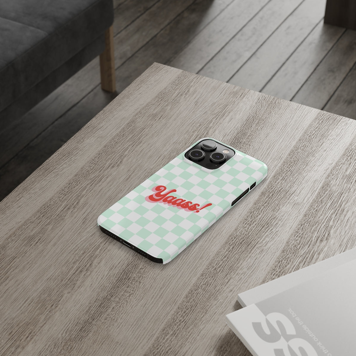 Yaass Retro Slim Glossy iPhone 14 Case with Wireless Charging Support