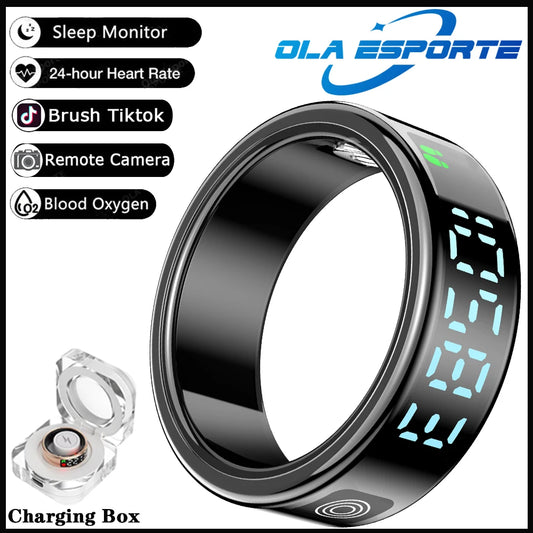 New Display Screen Smart Ring For Xiaomi Samsung Ring Gesture Swipe Video/Brush Tiktok Health Monitor 5ATM Waterproof Smartring