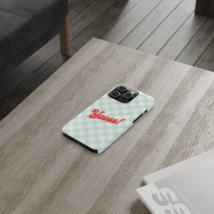 Yaass Retro Slim Glossy iPhone 14 Case with Wireless Charging Support