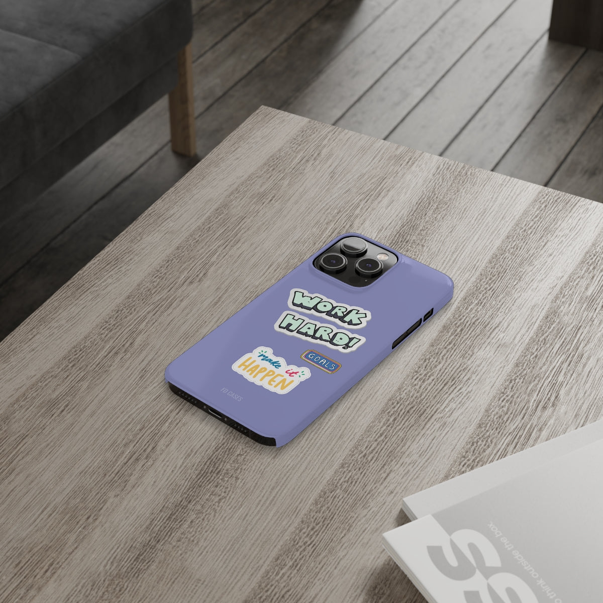 Work Hard Slim Glossy iPhone 14 Case with Wireless Charging Support