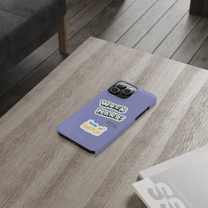 Work Hard Slim Glossy iPhone 14 Case with Wireless Charging Support