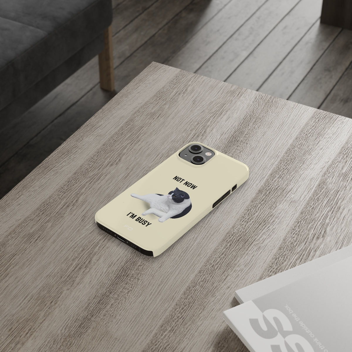 Funny Bored Cat Slim Case for iPhone 14 Series