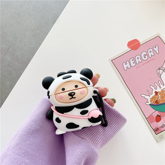 Bear Cow Bluetooth Wireless Earphone Case for AirPods 1 2 3 and Pro