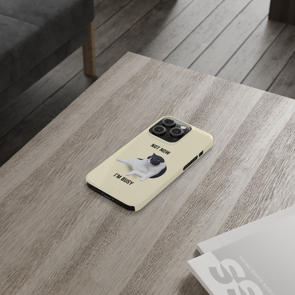 Funny Bored Cat Slim Case for iPhone 14 Series