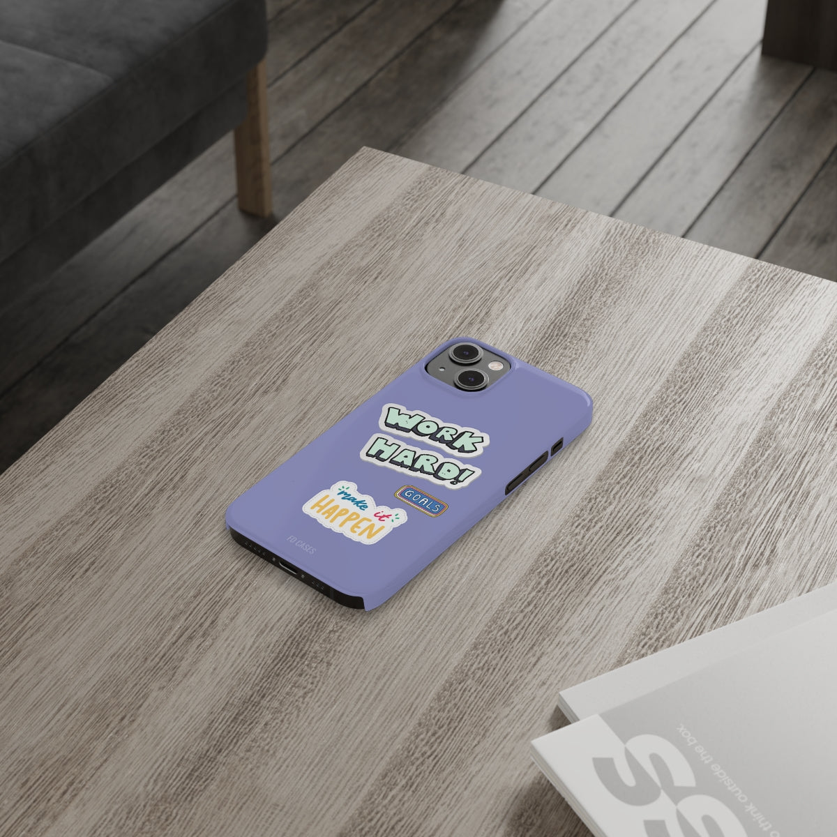 Work Hard Slim Glossy iPhone 14 Case with Wireless Charging Support