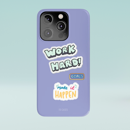 Work Hard Slim Glossy iPhone 14 Case with Wireless Charging Support